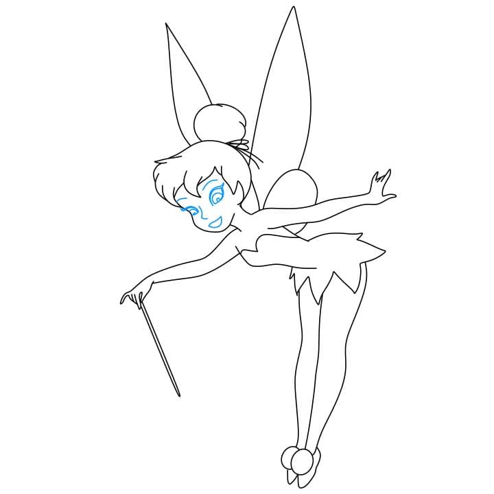 Hướng dẫn vẽ Tinkerbell đơn giản và đẹp cho bé - Bước 7