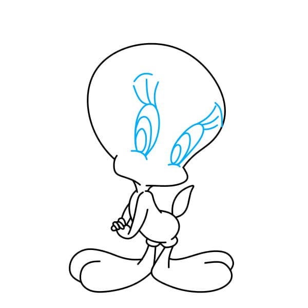 Hướng dẫn vẽ Tweety đơn giản và đẹp cho bé - Bước 6