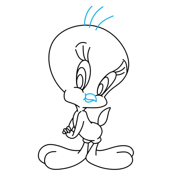 Hướng dẫn vẽ Tweety đơn giản và đẹp cho bé - Bước 7