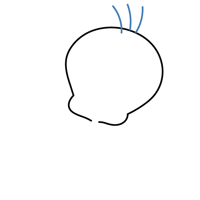 Hướng dân vẽ Tweety đang ngồi. - Bước 2