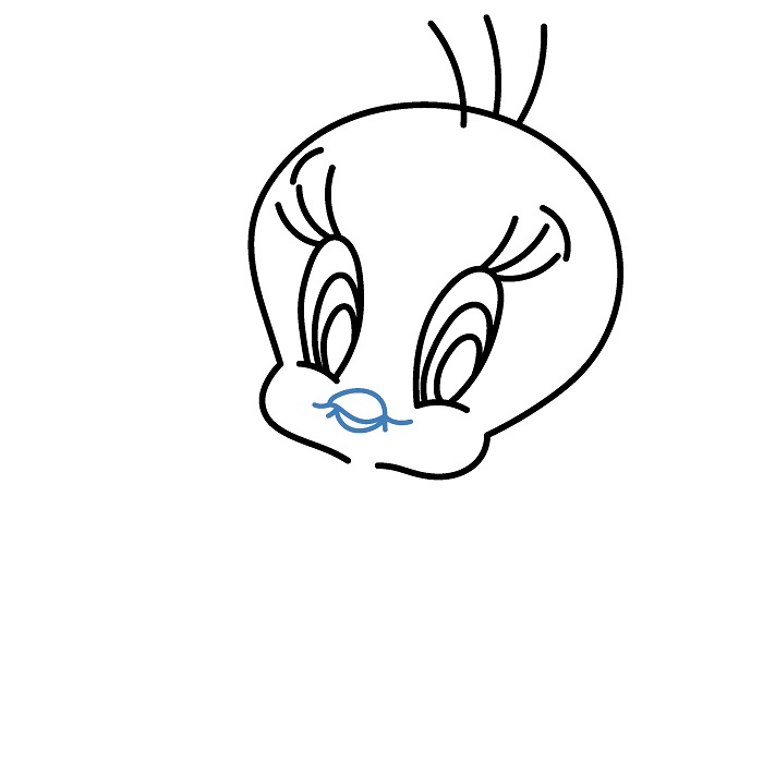 Hướng dân vẽ Tweety đang ngồi. - Bước 4