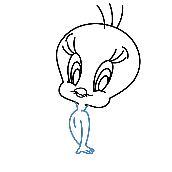 Hướng dân vẽ Tweety đang ngồi. - Bước 5