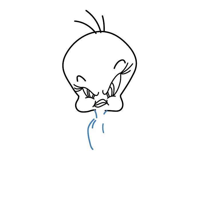 Hướng dẫn vẽ Tweety giận dữ. - Bước 5