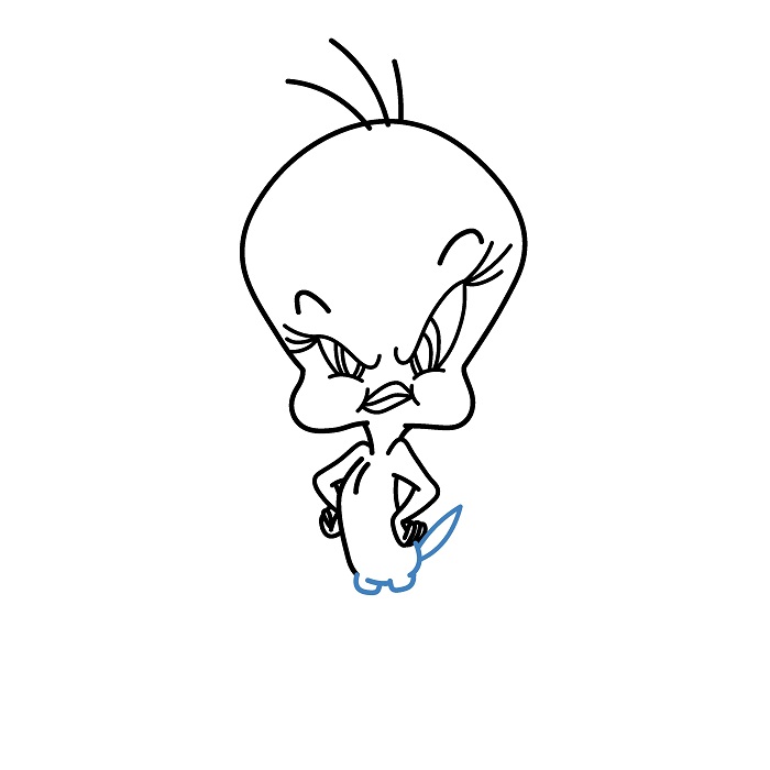 Hướng dẫn vẽ Tweety giận dữ. - Bước 7