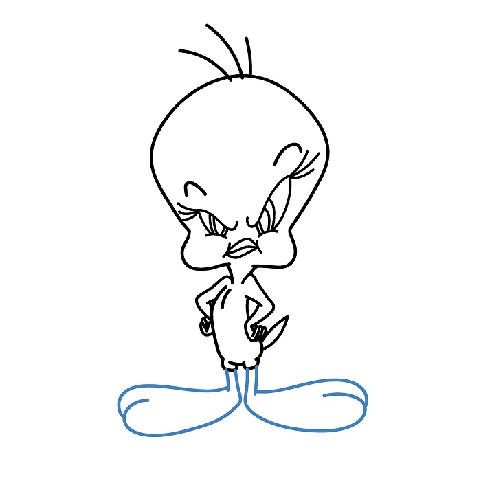 Hướng dẫn vẽ Tweety giận dữ. - Bước 8