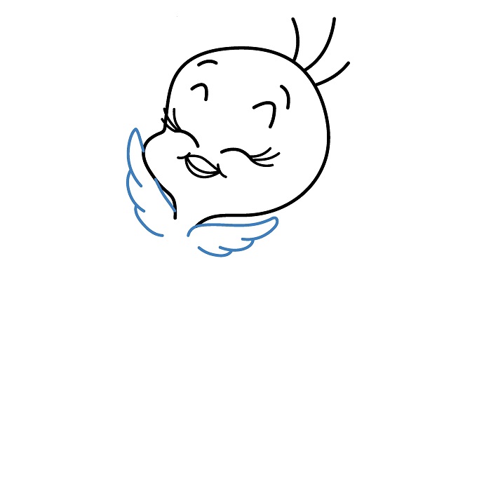 Hướng dẫn vẽ Tweety vui vẻ. - Bước 4