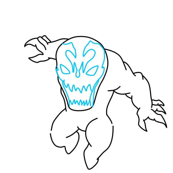 Hướng dẫn vẽ Venom siêu ngầu - Bước 5