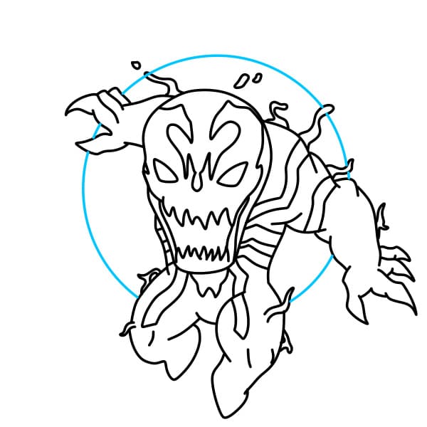 Hướng dẫn vẽ Venom siêu ngầu - Bước 7