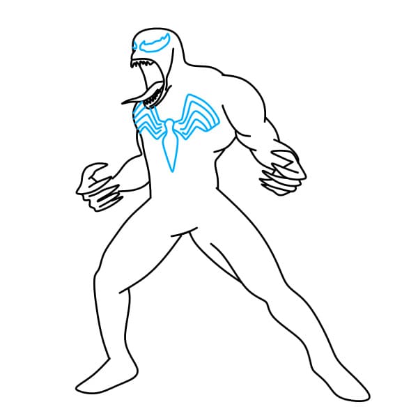 Hướng dẫn vẽ nhân vật Venom - Bước 5
