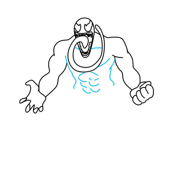 Hướng dẫn vẽ nhân vật Venom - Bước 5