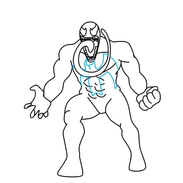 Hướng dẫn vẽ nhân vật Venom - Bước 7