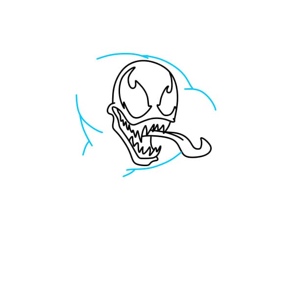 Hướng dẫn vẽ nhân vật Venom siêu ngầu - Bước 3