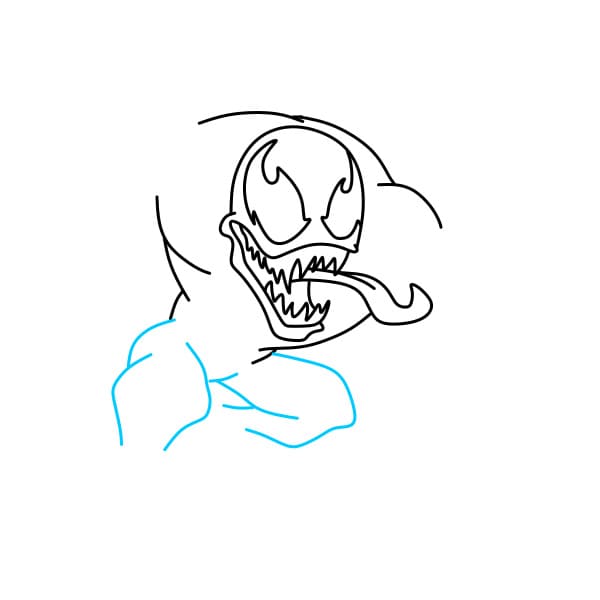 Hướng dẫn vẽ nhân vật Venom siêu ngầu - Bước 4