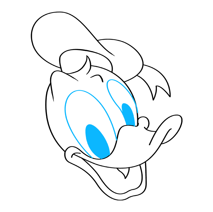 Hướng dẫn cách vẽ vịt Donald đơn giản và ngộ nghĩnh dễ thương cho bé - Bước 6