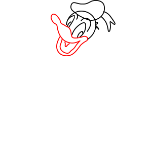 Hướng dẫn cách vẽ vịt Donald vui vẻ và đáng yêu chi tiết từng bước cho bé - Bước 5