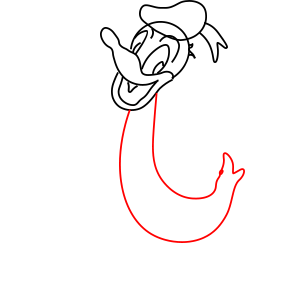 Hướng dẫn cách vẽ vịt Donald vui vẻ và đáng yêu chi tiết từng bước cho bé - Bước 6