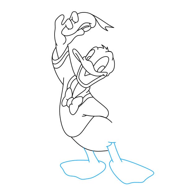 Hướng dẫn cách vẽ vịt Donald thân thiện và vui vẻ cho bé - Bước 8