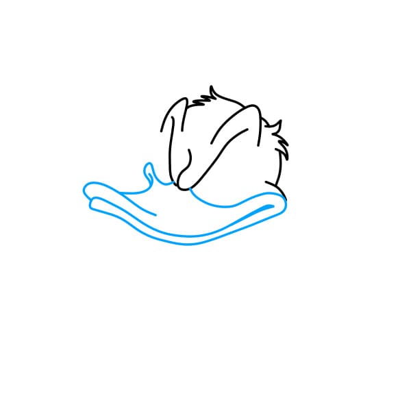 Hướng dẫn cách vẽ vịt Donald đang tức giận - Bước 2