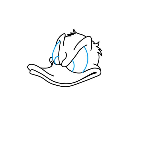 Hướng dẫn cách vẽ vịt Donald đang tức giận - Bước 3