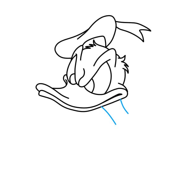 Hướng dẫn cách vẽ vịt Donald đang tức giận - Bước 5