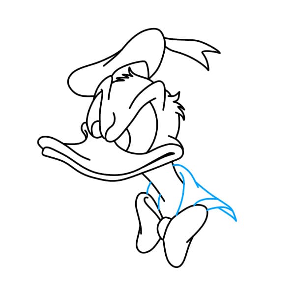 Hướng dẫn cách vẽ vịt Donald đang tức giận - Bước 7