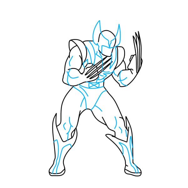 Hướng dẫn vẽ Wolverine siêu ngầu cho bé - Bước 7
