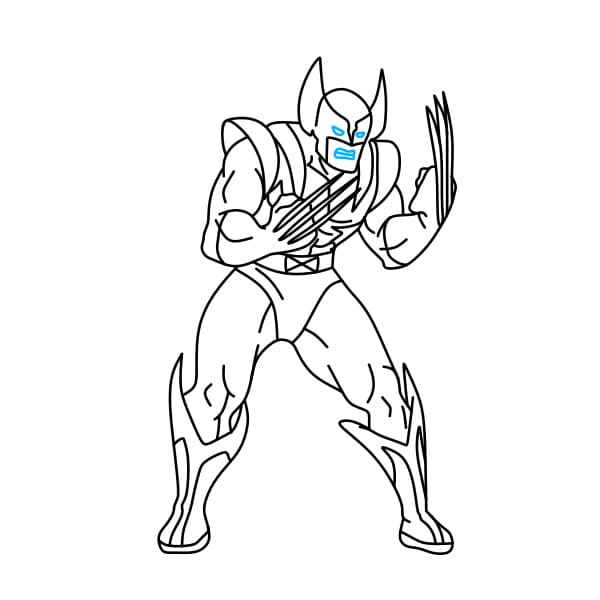 Hướng dẫn vẽ Wolverine siêu ngầu cho bé - Bước 8