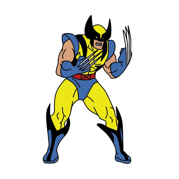 Hướng dẫn vẽ Wolverine siêu ngầu cho bé - Bước 9