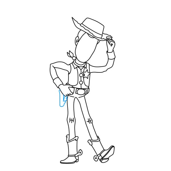 Hướng dẫn vẽ Woody (Một nhân vật trong phim hoạt hình Tou Story) đơn giản và đẹp cho bé - Bước 8