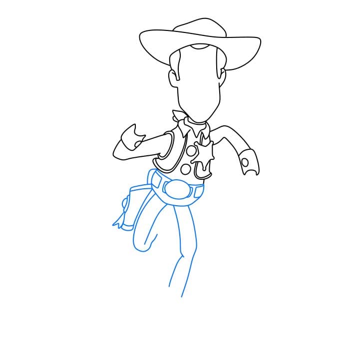 Hướng dẫn vẽ dễ dàng : Woody đang chạy - Bước 4