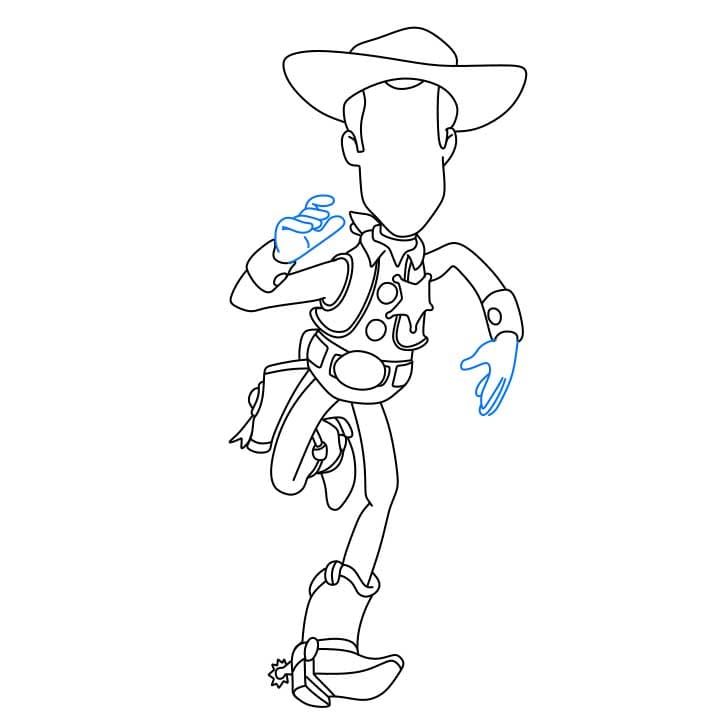 Hướng dẫn vẽ dễ dàng : Woody đang chạy - Bước 5