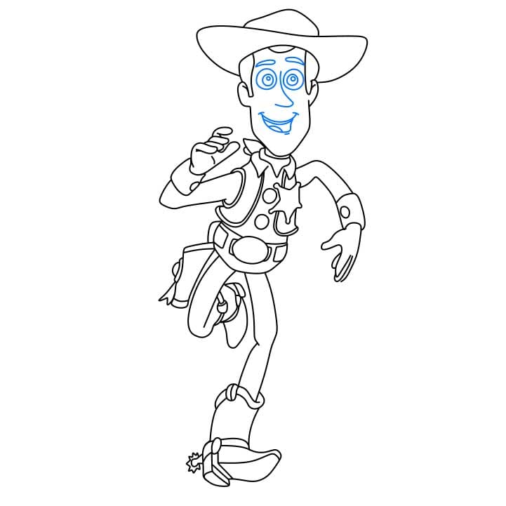 Hướng dẫn vẽ dễ dàng : Woody đang chạy - Bước 6