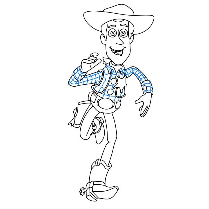 Hướng dẫn vẽ dễ dàng : Woody đang chạy - Bước 7