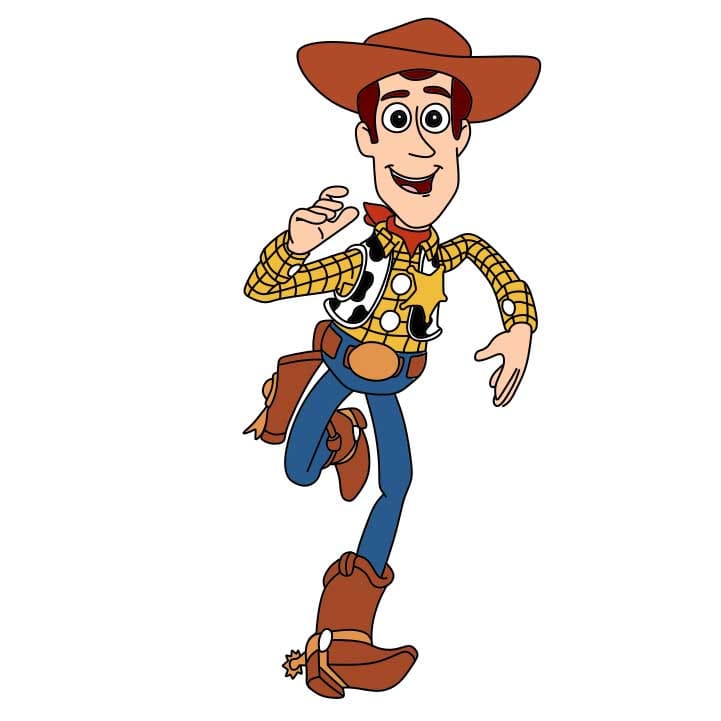 Hướng dẫn vẽ dễ dàng :  Woody đang chạy