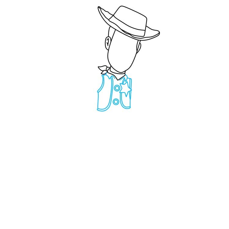 Hướng dẫn cách vẽ đơn giản nhân vật Woody - Bước 3