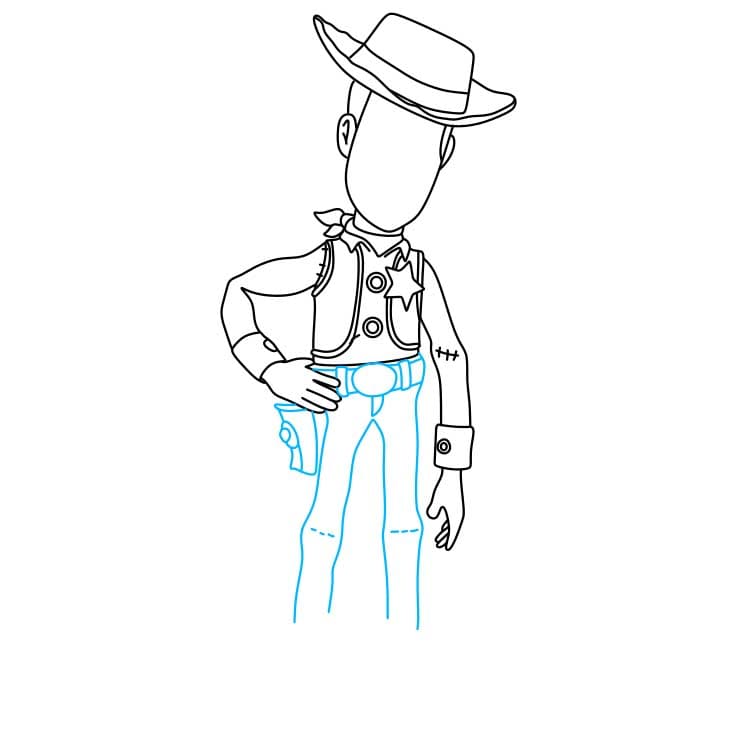 Hướng dẫn cách vẽ đơn giản nhân vật Woody - Bước 4