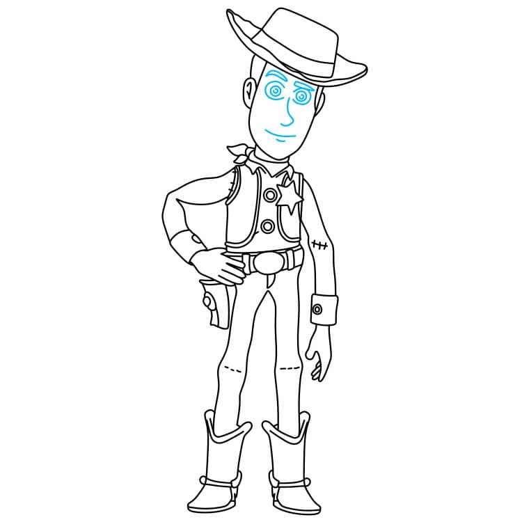 Hướng dẫn cách vẽ đơn giản nhân vật Woody - Bước 5