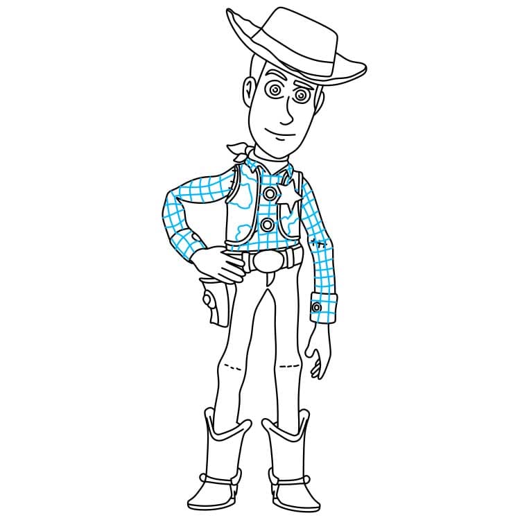 Hướng dẫn cách vẽ đơn giản nhân vật Woody - Bước 6