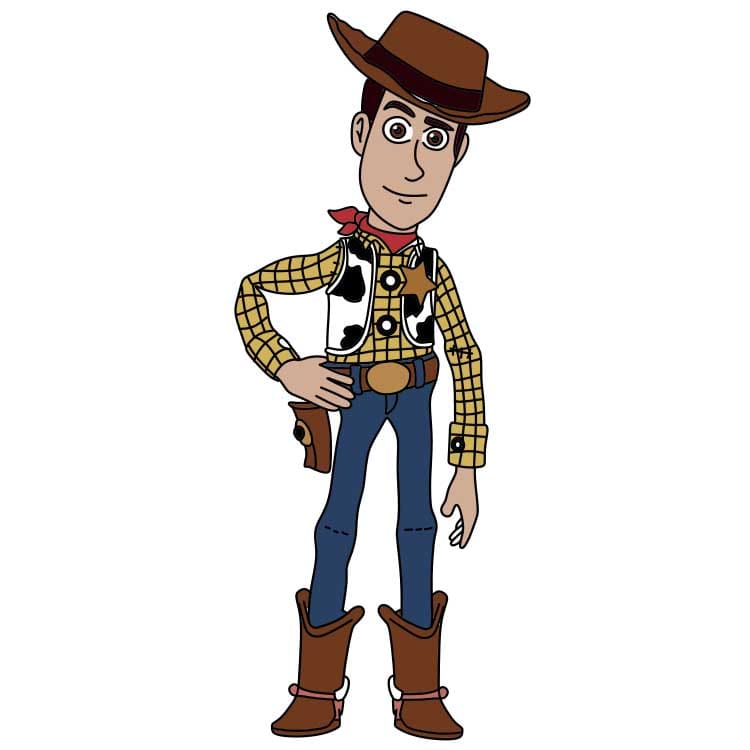 Hướng dẫn cách vẽ đơn giản nhân vật Woody - Bước 7