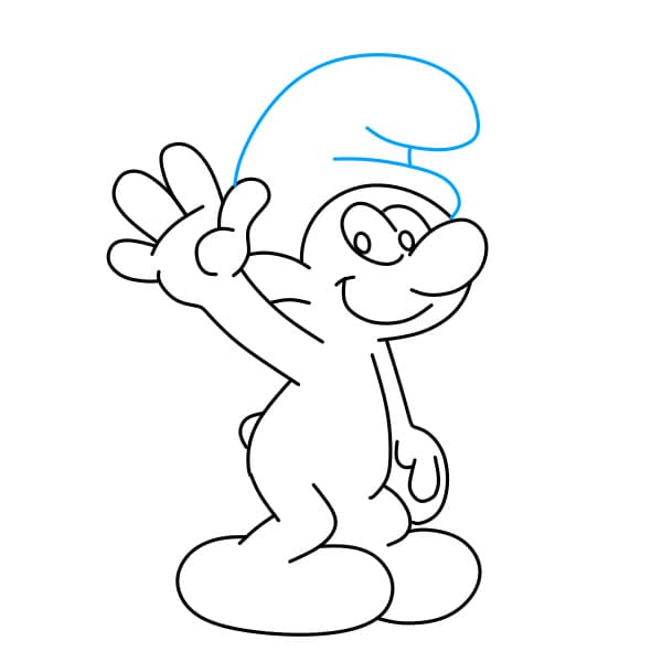 Hướng dẫn vẽ Xì Trum đơn giản và đẹp cho bé - Bước 7