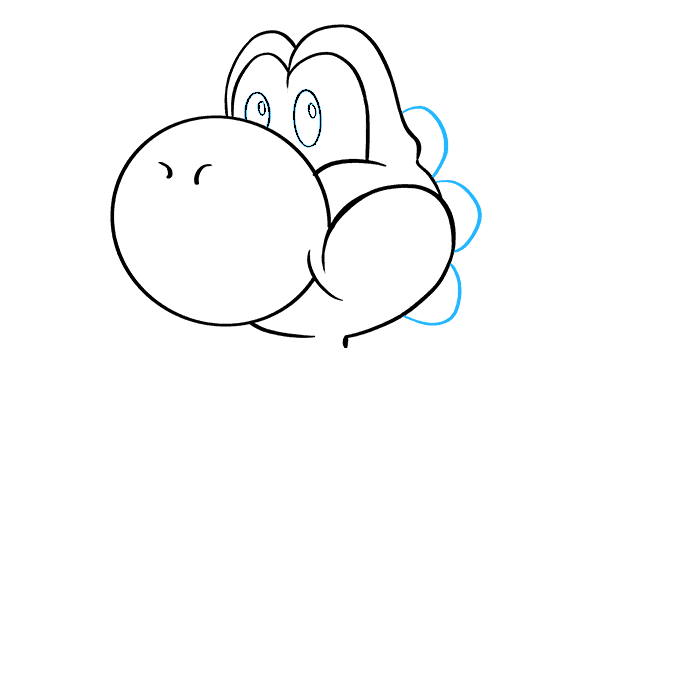 Hướng dẫn cách vẽ Yoshi trông thật ngộ nghĩnh và đáng yêu cho bé - Bước 4