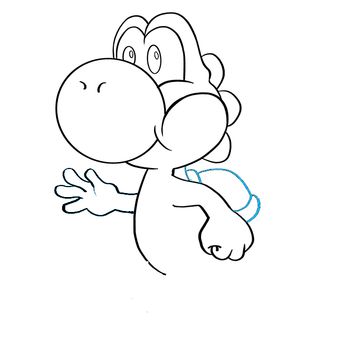 Hướng dẫn cách vẽ Yoshi trông thật ngộ nghĩnh và đáng yêu cho bé - Bước 6