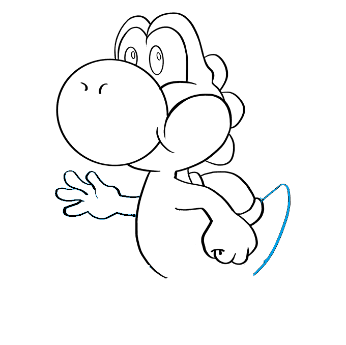 Hướng dẫn cách vẽ Yoshi trông thật ngộ nghĩnh và đáng yêu cho bé - Bước 7