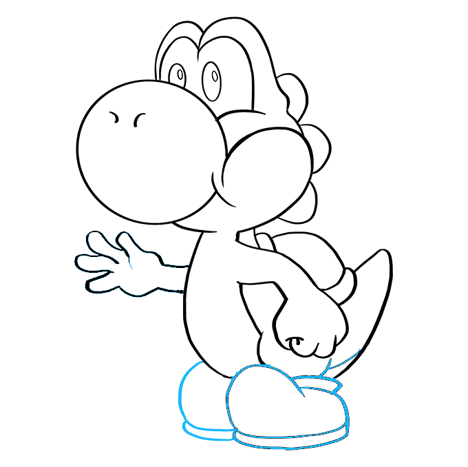 Hướng dẫn cách vẽ Yoshi trông thật ngộ nghĩnh và đáng yêu cho bé - Bước 8