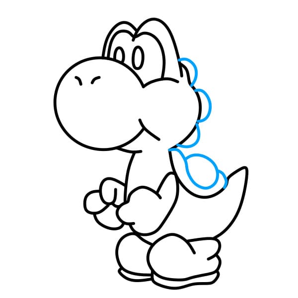 Hướng dẫn vẽ nhân vật Yoshi đơn giản và dễ thương - Bước 7