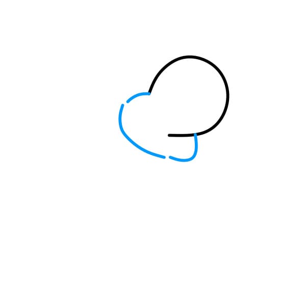 Hướng dẫn vẽ nhân vật Yoshi đơn giản và dễ thương - Bước 1