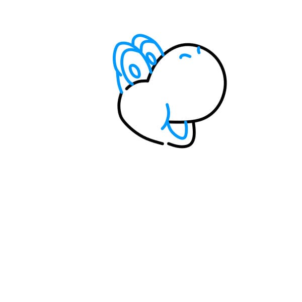 Hướng dẫn vẽ nhân vật Yoshi đơn giản và dễ thương - Bước 2