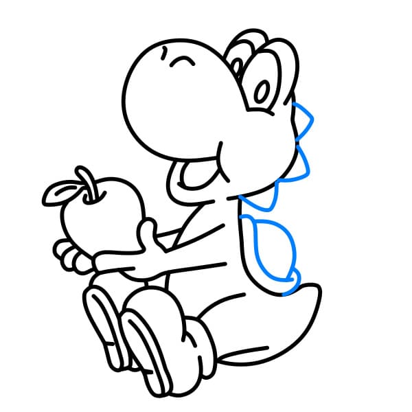 Hướng dẫn vẽ nhân vật Yoshi đơn giản và dễ thương - Bước 7