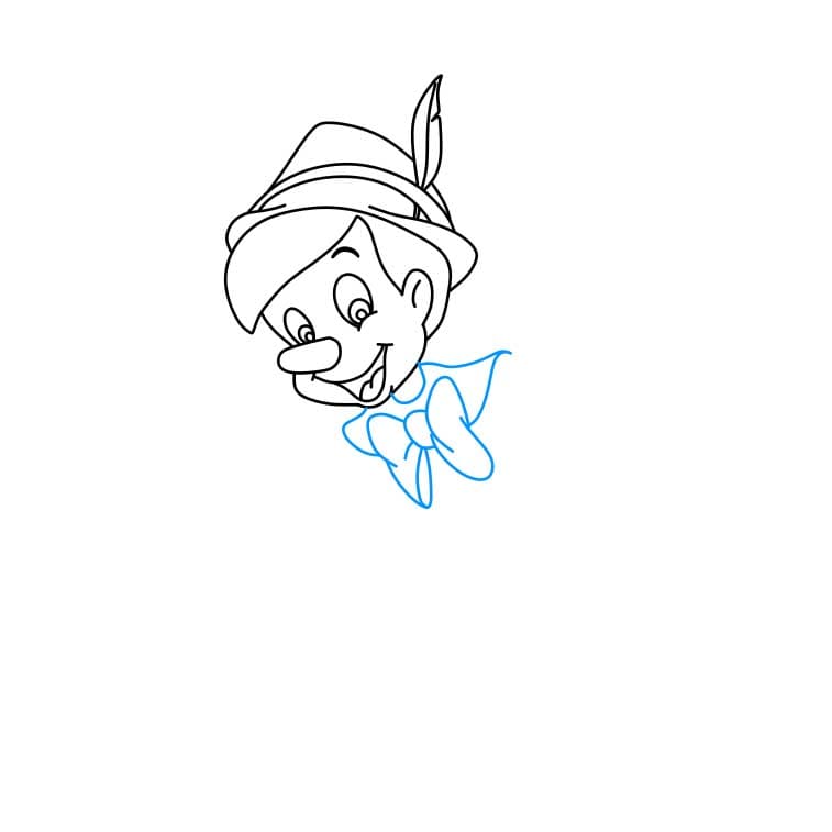 Hướng dẫn cách vẽ cậu bé người gỗ ( Pinocchio) chi tiết từng bước - Bước 5