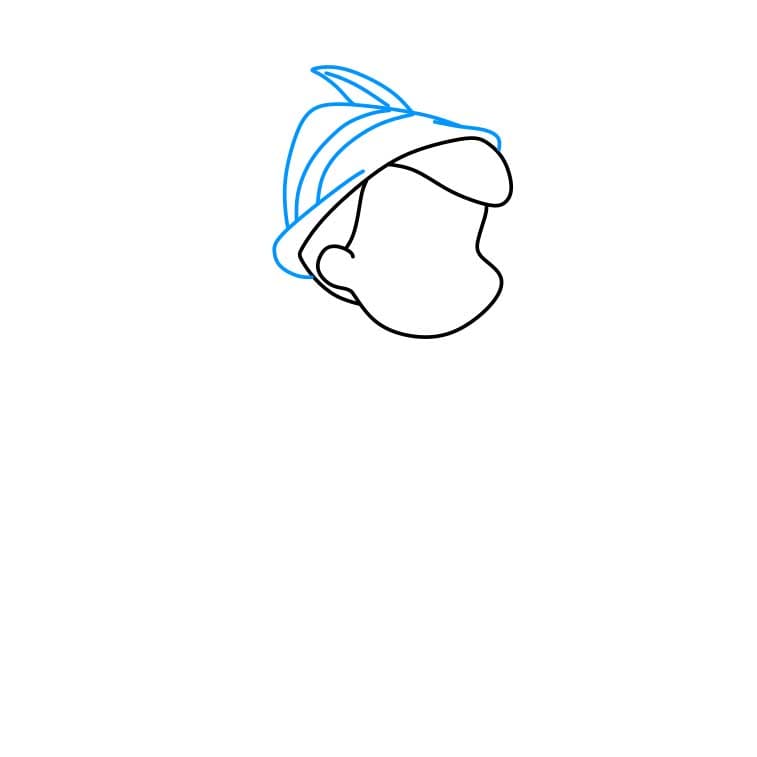 Hướng dẫn cách vẽ cậu bé người gỗ ( Pinocchio) đơn giản cho bé - Bước 3